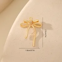 1 Piece 14 * 15mm 22 * 19mm 9 * 14mm Copper Zircon 18K Gold Plated White Gold Plated Bow Knot Polished Jewelry Accessories Pendant main image 5