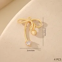 1 Piece 14 * 15mm 22 * 19mm 9 * 14mm Copper Zircon 18K Gold Plated White Gold Plated Bow Knot Polished Jewelry Accessories Pendant main image 6