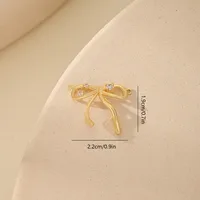 1 Piece 14 * 15mm 22 * 19mm 9 * 14mm Copper Zircon 18K Gold Plated White Gold Plated Bow Knot Polished Jewelry Accessories Pendant sku image 1