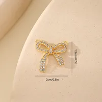 1 Piece 14 * 15mm 22 * 19mm 9 * 14mm Copper Zircon 18K Gold Plated White Gold Plated Bow Knot Polished Jewelry Accessories Pendant sku image 17