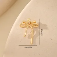 1 Piece 14 * 15mm 22 * 19mm 9 * 14mm Copper Zircon 18K Gold Plated White Gold Plated Bow Knot Polished Jewelry Accessories Pendant sku image 11