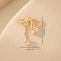 1 Piece 14 * 15mm 22 * 19mm 9 * 14mm Copper Zircon 18K Gold Plated White Gold Plated Bow Knot Polished Jewelry Accessories Pendant sku image 15