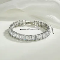 Elegant Luxurious Square Zircon Alloy Brass Wholesale Bracelets sku image 1