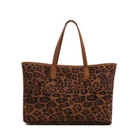 Women's Pu Leather Leopard Streetwear Square Open Shoulder Bag sku image 1