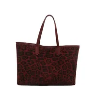 Women's Pu Leather Leopard Streetwear Square Open Shoulder Bag sku image 2