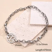 Wholesale Jewelry Casual Basic Vacation Round Life Tree Simple 304 Stainless Steel Handmade Polishing Jewelry Set sku image 3