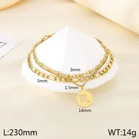 Wholesale Jewelry Simple Style Letter 304 Stainless Steel 18K Gold Plated Anklet sku image 2