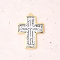 1 Pc/Package 35x32mm 39x35mm 41x30mm Hole 1~1.9mm Hole 2~2.9mm Hole 3~3.9mm Copper 18K Gold Plated White Gold Plated Cross Round Letter Polished Pendant Jewelry Accessories main image 3