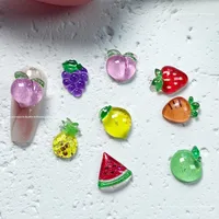 Summer Fruit Nail Art Cartoon Jewelry Resin Print Simulation Watermelon Strawberry Grape DIY Nail Decoration Mix main image 2