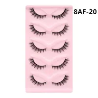 5 Pairs Of  Cat Eye Fox Fake Eyelash Black Stem Thick Curly Natural Simulation Cross main image 2