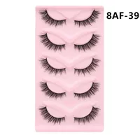 5 Pairs Of  Cat Eye Fox Fake Eyelash Black Stem Thick Curly Natural Simulation Cross sku image 5