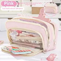 Large Capacity Simple Japanese Pencil Case  New Stationery Box Female Primary School Student High School Student Pencil Case sku image 3