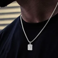 Elegant Simple Style Classic Style Cross Rectangle 201 Stainless Steel 304 Stainless Steel Men's Pendant Necklace main image 1