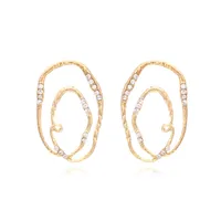 1 Pair Retro Exaggerated Circle Irregular Inlay Zinc Alloy Rhinestones Ear Studs sku image 1