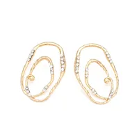 1 Pair Retro Exaggerated Circle Irregular Inlay Zinc Alloy Rhinestones Ear Studs main image 4