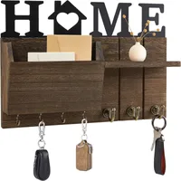 Casual Retro Letter Wood Key Rack sku image 1