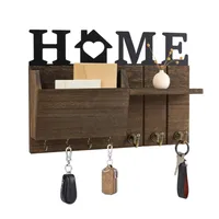 Casual Retro Letter Wood Key Rack main image 5