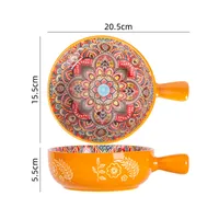 Retro Printing Ceramics Plate Tableware General Bag sku image 8