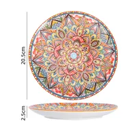 Retro Printing Ceramics Plate Tableware General Bag sku image 2