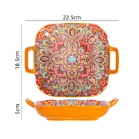 Retro Printing Ceramics Plate Tableware General Bag sku image 7