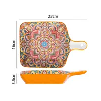 Retro Printing Ceramics Plate Tableware General Bag sku image 5