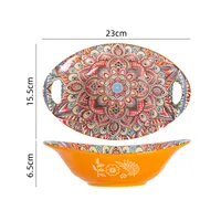 Retro Printing Ceramics Plate Tableware General Bag sku image 6