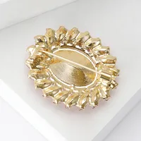 Retro Oval Flower Alloy Inlay Rhinestones Women's Brooches main image 3