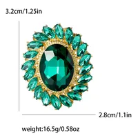 Retro Oval Flower Alloy Inlay Rhinestones Women's Brooches sku image 2