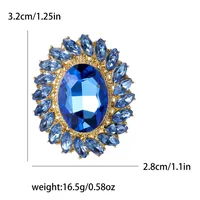 Retro Oval Flower Alloy Inlay Rhinestones Women's Brooches sku image 1