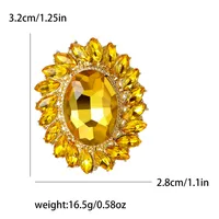 Retro Oval Flower Alloy Inlay Rhinestones Women's Brooches sku image 5