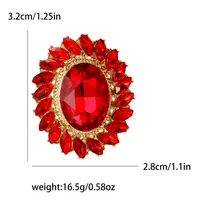 Retro Oval Flower Alloy Inlay Rhinestones Women's Brooches sku image 3