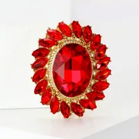 Retro Oval Flower Alloy Inlay Rhinestones Women's Brooches main image 4