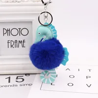 Cute Hippocampus Pu Leather Alloy Women's Keychain main image 3