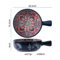 Retro Printing Ceramics Plate General Bag sku image 8