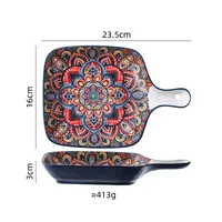 Retro Printing Ceramics Plate General Bag sku image 5