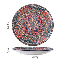 Retro Printing Ceramics Plate General Bag sku image 10