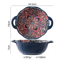 Retro Printing Ceramics Plate General Bag sku image 12