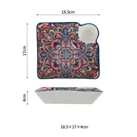 Retro Printing Ceramics Plate General Bag sku image 3