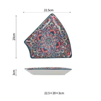 Retro Printing Ceramics Plate General Bag sku image 6