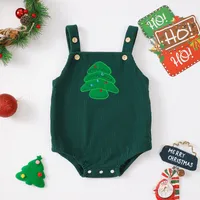 Christmas Cute Christmas Tree Elk Cotton Girls Jumpsuits sku image 4