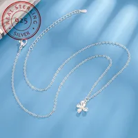 A S925 Sterling Silver Gardenia Pendant Necklace Female Clavicle Chain Affordable Luxury Fashion High-Grade Sense Special-Interest Design Exquisite Gentle Girl Daily Wear Gift Box Packaging main image 3