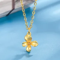 A S925 Sterling Silver Gardenia Pendant Necklace Female Clavicle Chain Affordable Luxury Fashion High-Grade Sense Special-Interest Design Exquisite Gentle Girl Daily Wear Gift Box Packaging sku image 1