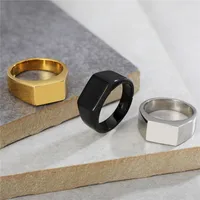 Simple Style Classic Style Geometric Titanium Steel Men's Rings main image 2