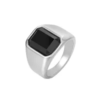 Retro Geometric Titanium Steel Men's Rings main image 2