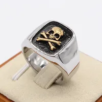 Punk Simple Style Skull Titanium Steel Men's Rings main image 2