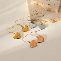 1 Pair Elegant Simple Style Heart Shape 304 Stainless Steel Drop Earrings main image 1