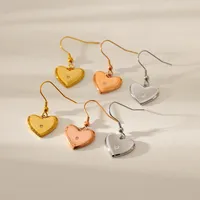 1 Pair Elegant Simple Style Heart Shape 304 Stainless Steel Drop Earrings main image 7