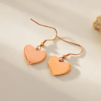 1 Pair Elegant Simple Style Heart Shape 304 Stainless Steel Drop Earrings main image 6