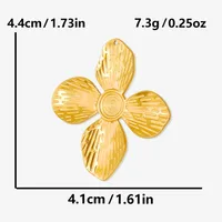 1 Piece 304 Stainless Steel 18K Gold Plated Flower Pendant sku image 2