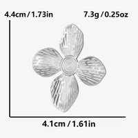 1 Piece 304 Stainless Steel 18K Gold Plated Flower Pendant sku image 1